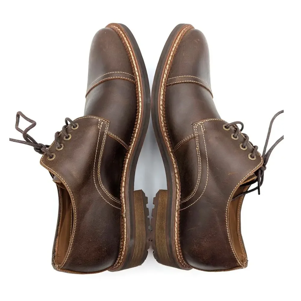 Steve Madden Nashh Lace-Up Oxford Shoes Men's Brown Leather Size US9M EU42